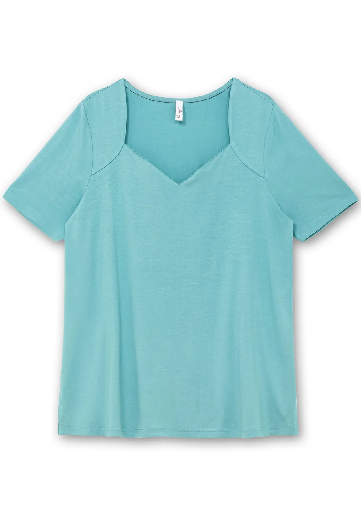 T-Shirt mit herzförmigem Ausschnitt<sheego Sale