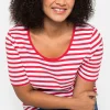 T-Shirt mit Streifen und Rundhalsausschnitt<sheego Fashion