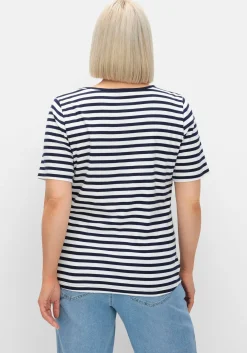 T-Shirt mit Streifen und Rundhalsausschnitt<sheego Hot