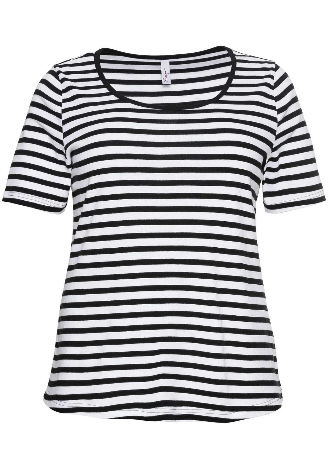 T-Shirt mit Streifen und Rundhalsausschnitt<sheego Fashion