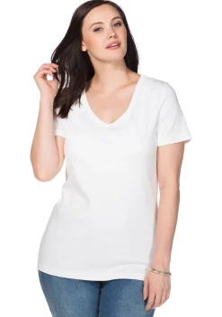 T-Shirt mit V-Ausschnitt<sheego Clearance