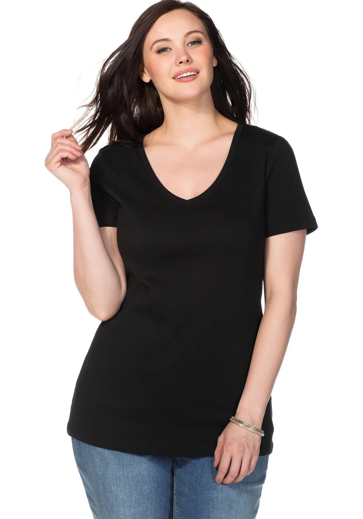 T-Shirt mit V-Ausschnitt<sheego Best