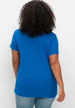 T-Shirt mit V-Ausschnitt<sheego Hot