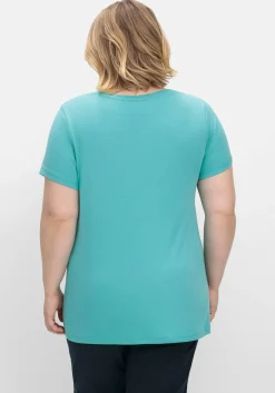 T-Shirt mit V-Ausschnitt<sheego Sale