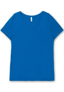 T-Shirt mit V-Ausschnitt<sheego Hot