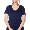 T-Shirt mit V-Ausschnitt, in Rippqualität<sheego Clearance
