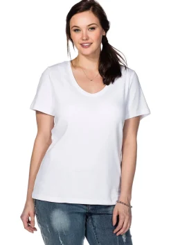 T-Shirt mit V-Ausschnitt, in Rippqualität<sheego Best
