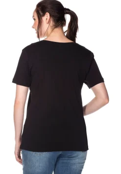 T-Shirt mit V-Ausschnitt, in Rippqualität<sheego Hot