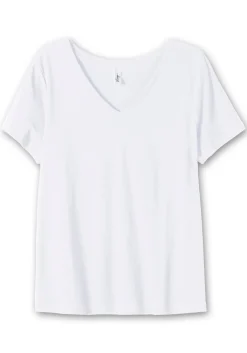 T-Shirt mit V-Ausschnitt, in Rippqualität<sheego Best