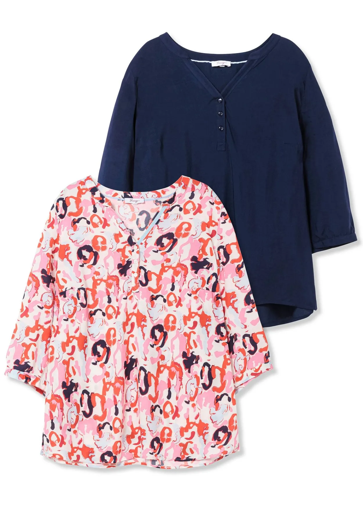 Tunika im Doppelpack, uni und gemustert<sheego Fashion