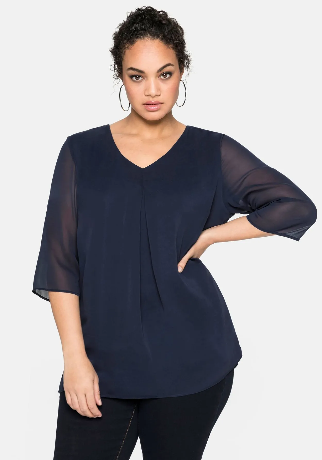 Tunika im Layerlook, mit Chiffon<sheego Hot