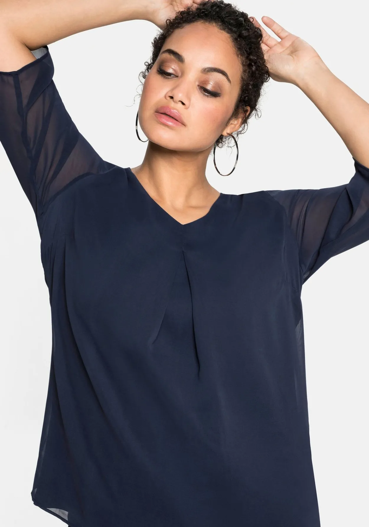 Tunika im Layerlook, mit Chiffon<sheego Hot