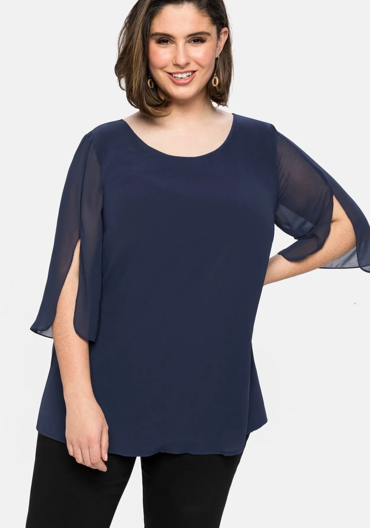 Tunika im Layerlook mit Chiffon<sheego Sale