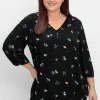 Tunika in A-Linie mit Blumenprint und Smokdetails<sheego Hot