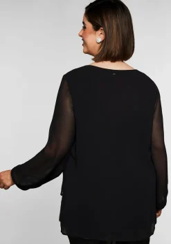 Tunika 2-in-1 Optik, mit Pailletten am Saum, aus Chiffon<sheego Outlet