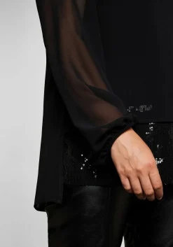Tunika 2-in-1 Optik, mit Pailletten am Saum, aus Chiffon<sheego Outlet