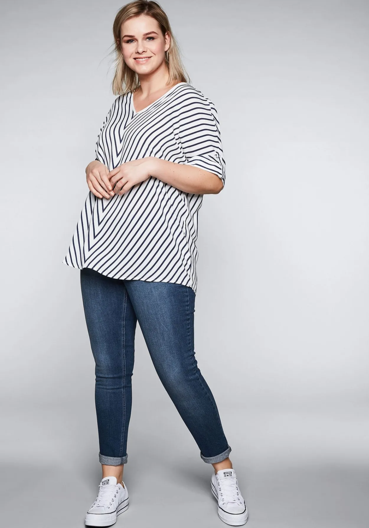 Tunika in Oversized-Form mit Streifen<sheego Online
