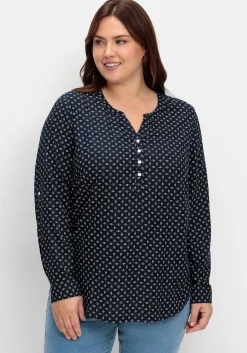 Tunika mit Alloverdruck und Krempelärmeln<sheego x Collection L. Fashion