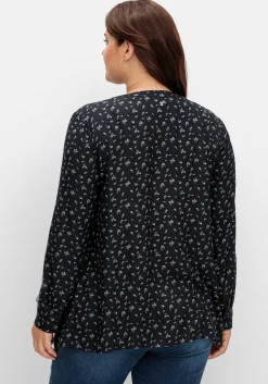 Tunika mit Alloverdruck und Kellerfalte<sheego Fashion
