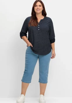 Tunika mit Alloverdruck und Krempelärmeln<sheego x Collection L. Fashion