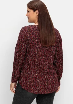 Tunika mit Alloverprint und Knopfleiste<sheego Online