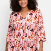 Tunika mit 3/4-Arm und Alloverprint<sheego Hot