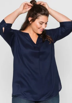 Tunika mit 3/4-Arm und gerundetem Saum<sheego Sale