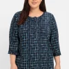 Tunika mit 3/4-Arm und grafischem Alloverprint<sheego Online