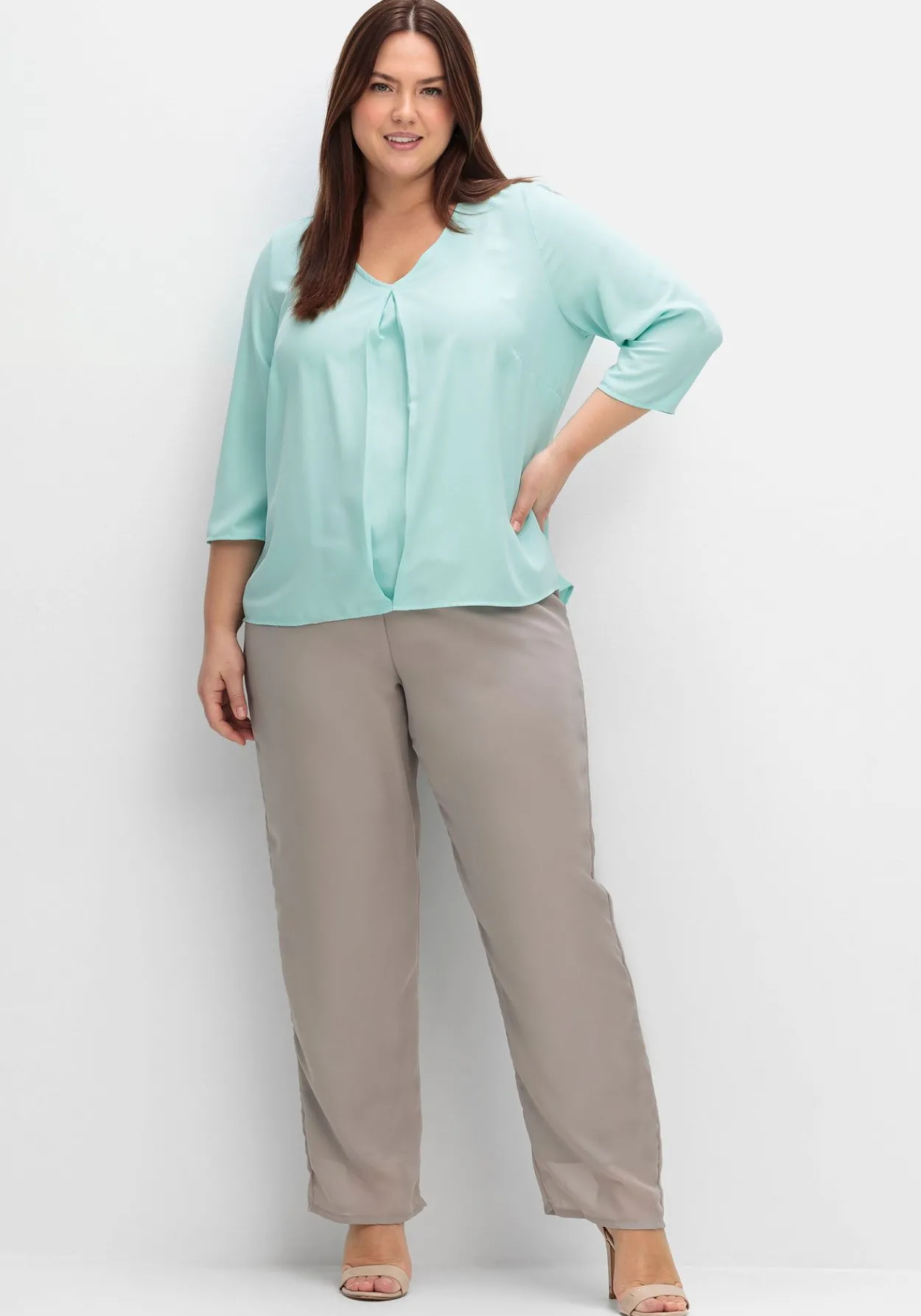 Tunika mit 3/4-Arm und Plisseefalten hinten<sheego Fashion