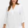 Tunika mit 3/4-Arm und V-Schlitz, aus Musselin<sheego Online