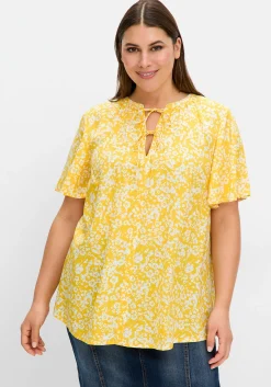 Tunika mit Blütenprint und V-Ausschnitt<sheego Discount