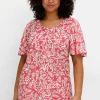Tunika mit Blätterprint und Flügelärmeln<sheego Online
