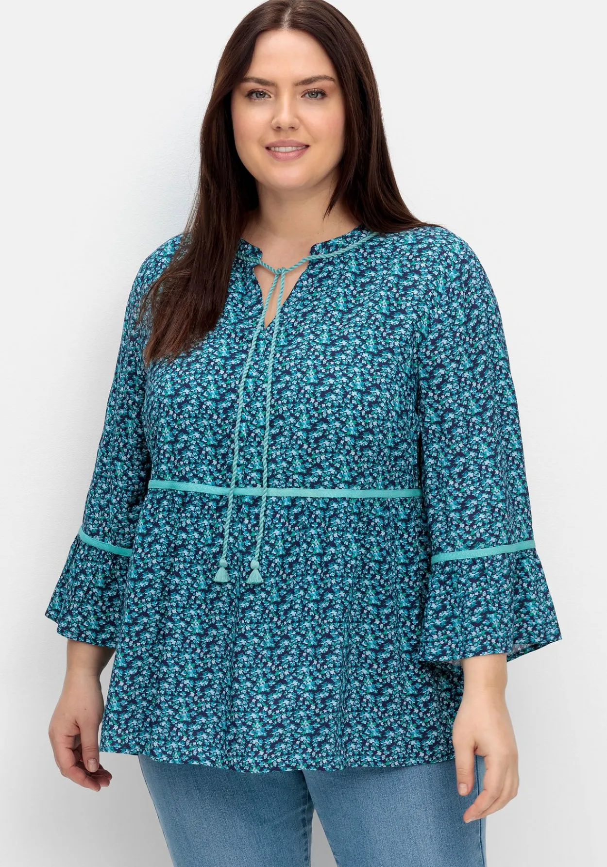 Tunika mit Blumenprint und 3/4-Arm<sheego New