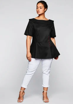 Tunika mit breitem, runden Kragen und Zierknöpfen<sheego by Joe Browns Discount