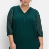 Tunika mit Chiffon-Ärmeln und Kellerfalte<sheego New