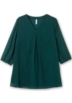 Tunika mit Chiffon-Ärmeln und Kellerfalte<sheego New