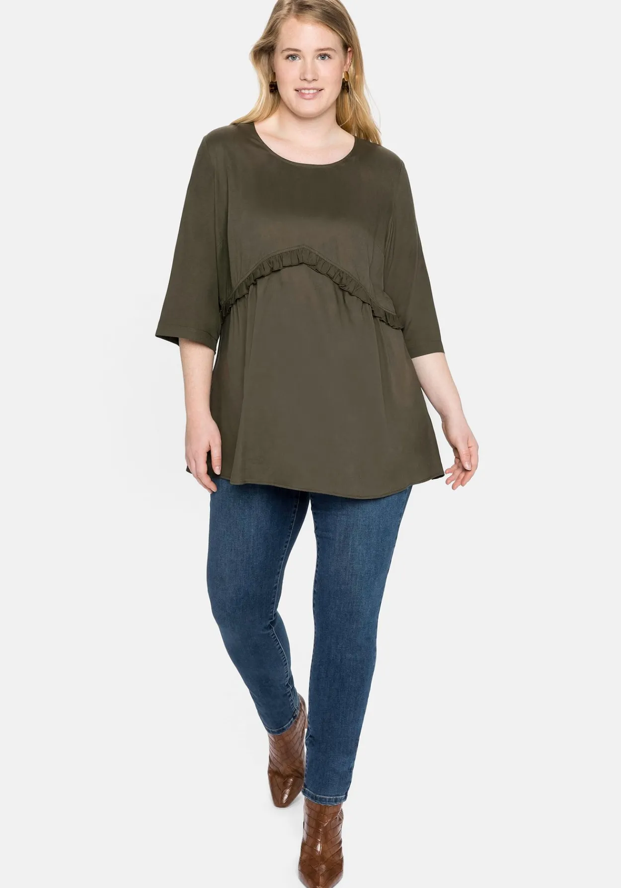 Tunika mit dekorativer Rüsche an der Taille<sheego Fashion