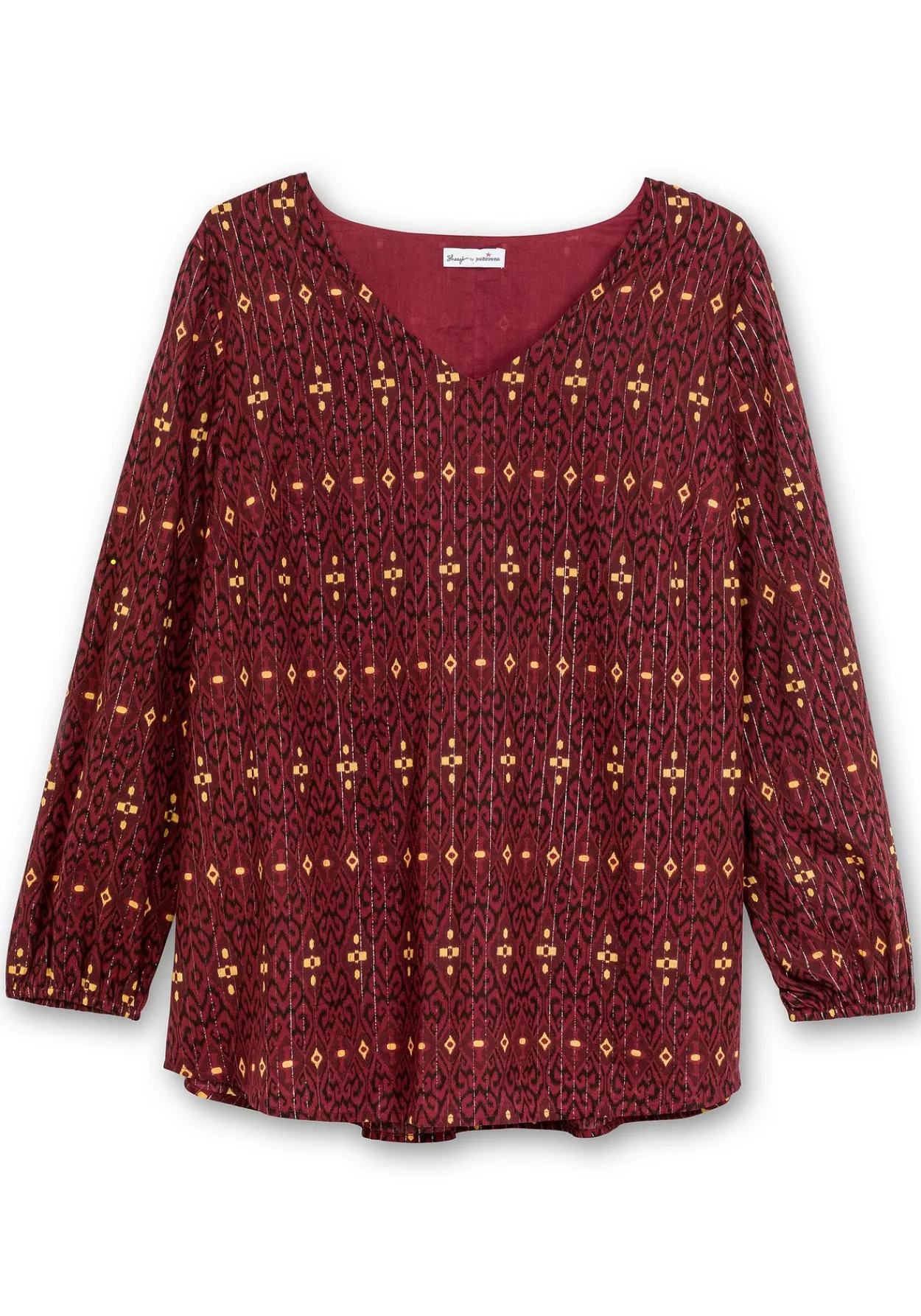 Tunika mit Glanz-Alloverdruck und tiefem V-Ausschnitt<sheego by Joe Browns Hot
