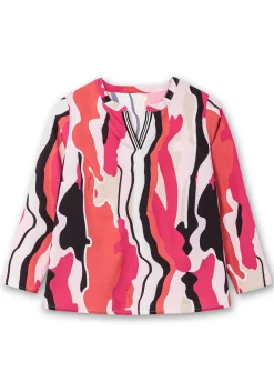 Tunika mit Grafikprint und Ziertape am V-Cut<sheego Hot