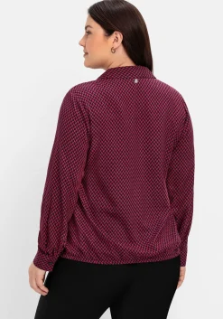 Tunika mit Hemdblusenkragen und Minimalprint<sheego Fashion