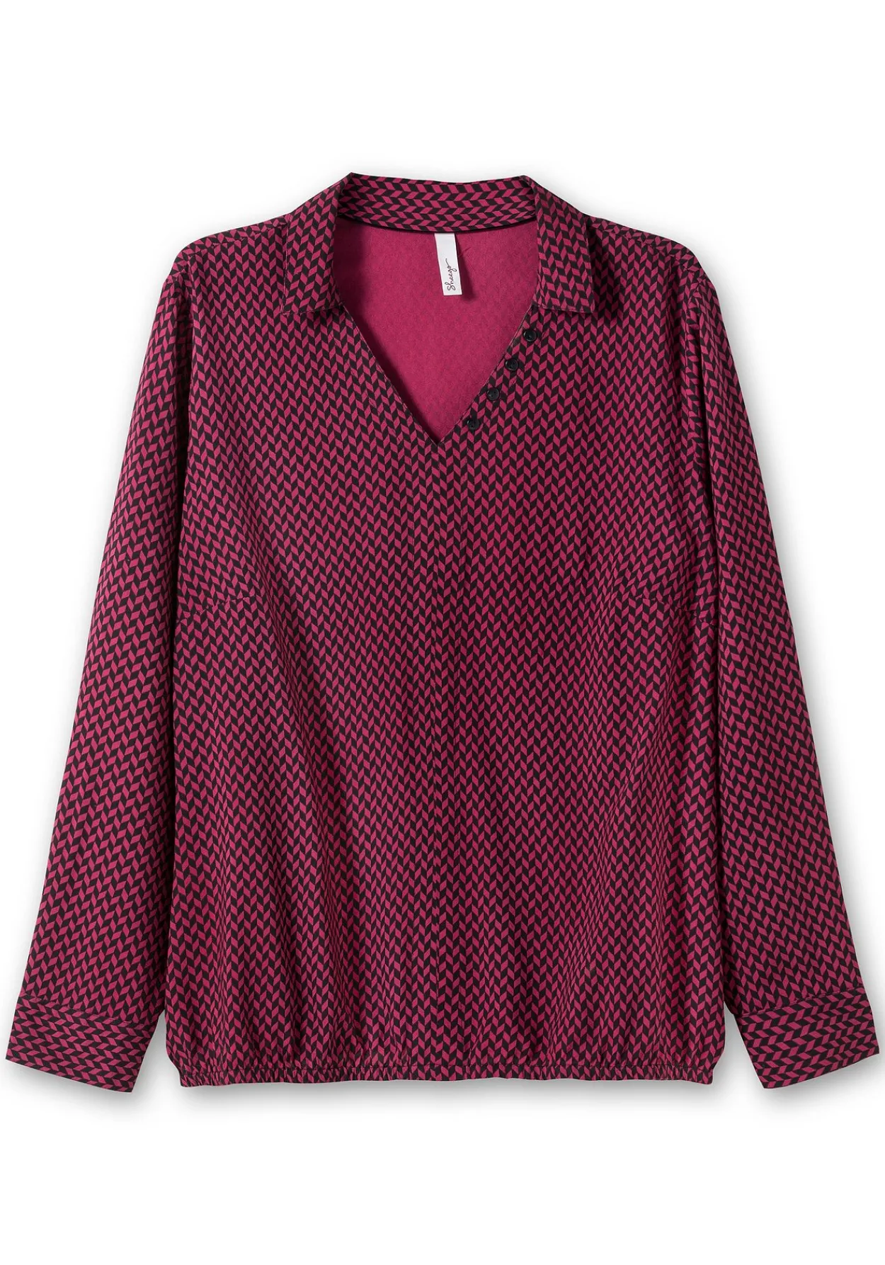 Tunika mit Hemdblusenkragen und Minimalprint<sheego Fashion