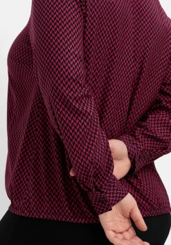 Tunika mit Hemdblusenkragen und Minimalprint<sheego Fashion