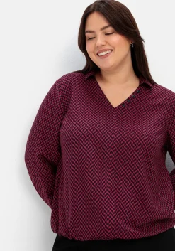 Tunika mit Hemdblusenkragen und Minimalprint<sheego Fashion