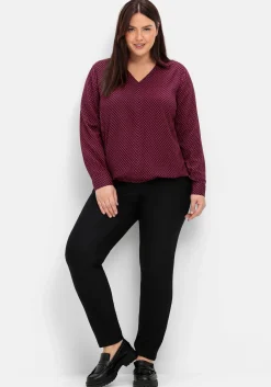 Tunika mit Hemdblusenkragen und Minimalprint<sheego Fashion