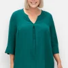 Tunika mit Kellerfalte und 3/4-Ärmeln<sheego Discount