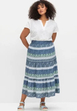 Tunika mit kurzen Ärmeln und Lochstickerei<sheego Fashion
