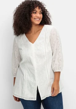 Tunika mit Lochstickerei, in leichter A-Linie<sheego by Joe Browns Sale