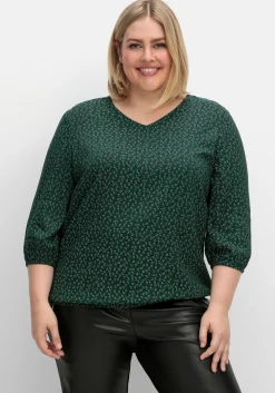 Tunika mit Minimalprint und Saum-Gummizug<sheego Sale