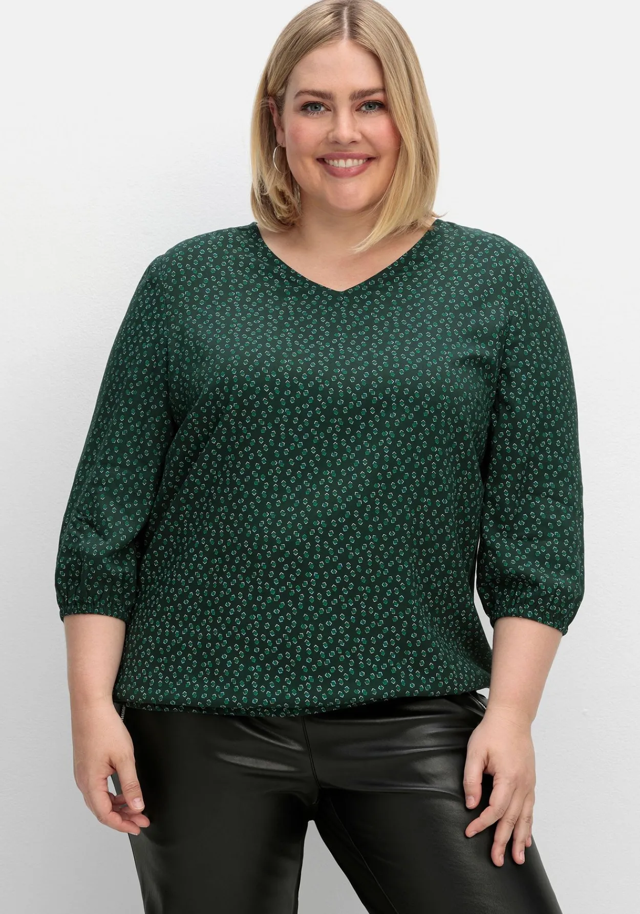 Tunika mit Minimalprint und Saum-Gummizug<sheego Sale