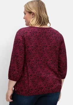 Tunika mit Minimalprint und Saum-Gummizug<sheego Discount